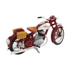 Model JAWA 350 Pérák s brašnama (1950) 1:18, ČERVENÁ