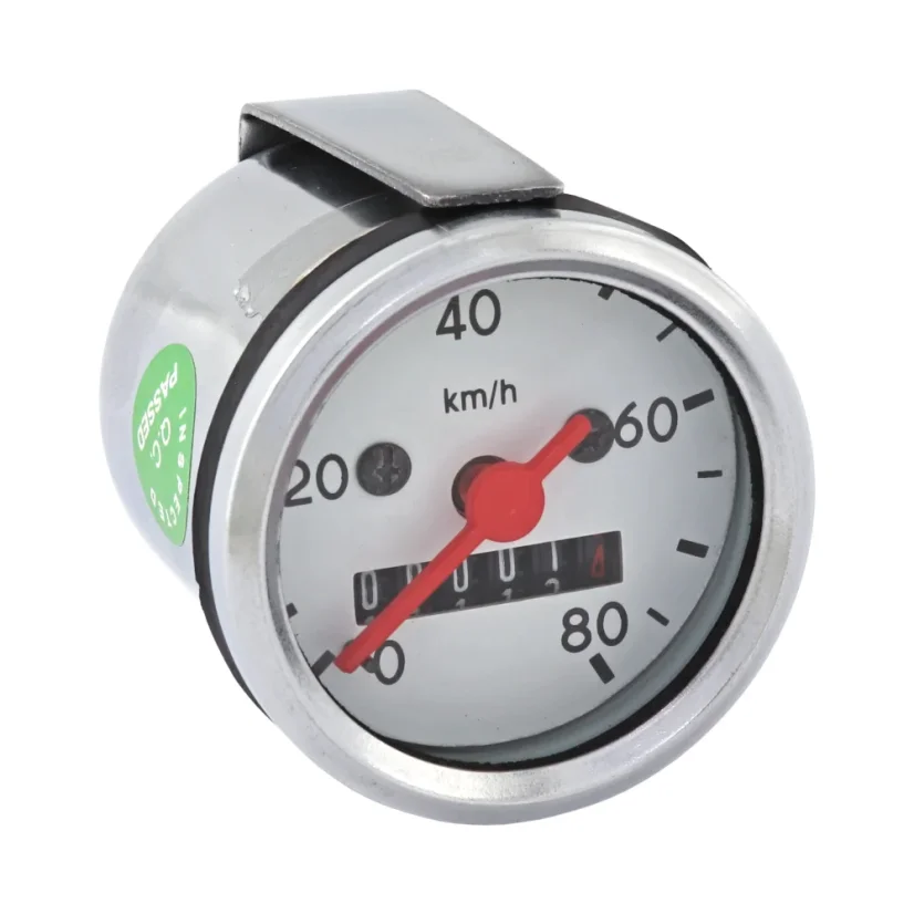 Speedometer 80 km/h, white dial - JAWA 50 Pionýr, Babetta, S50