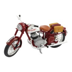 Model JAWA 350 Pérák s brašnama (1950) 1:18, ČERVENÁ