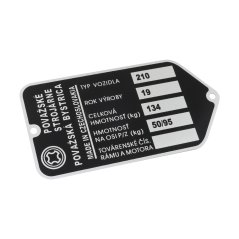 Frame label (printed), POVAŽSKÉ STROJÁRNE - Babetta 210