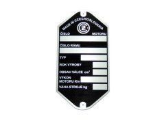 Štítek typový, TIŠTĚNÝ - ČZ 125/175/250