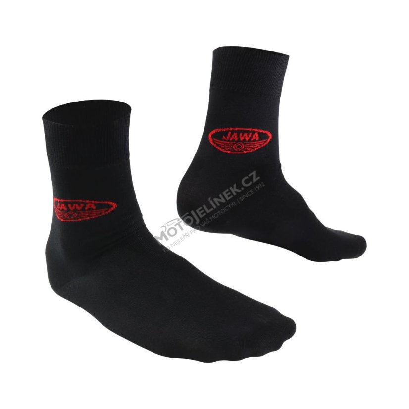 Socken für echte Motorradfahrer (42-46), SCHWARZ - Rotes JAWA-Logo