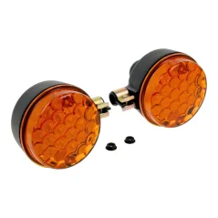 Satz runde LED-Blinker hinten, schwarz/orange (MZA) – Simson S50, S51, S70, SR50, SR80, MZ TS250