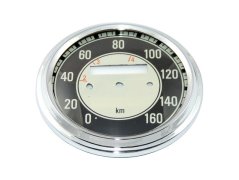 Glas + Tachometerrahmen 160 km/h, SCHWARZ - JAWA 500 OHC