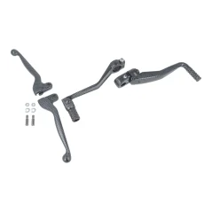 Set aus Lenkerhebeln + Schalt- und Kickstarterhebel, CARBON STYLE (MZA) - Simson S51, S53, S70, S83