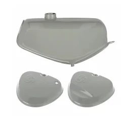 Fuel tank with rounded side covers (set), GREY (MZA) – Simson S51, S70 Enduro