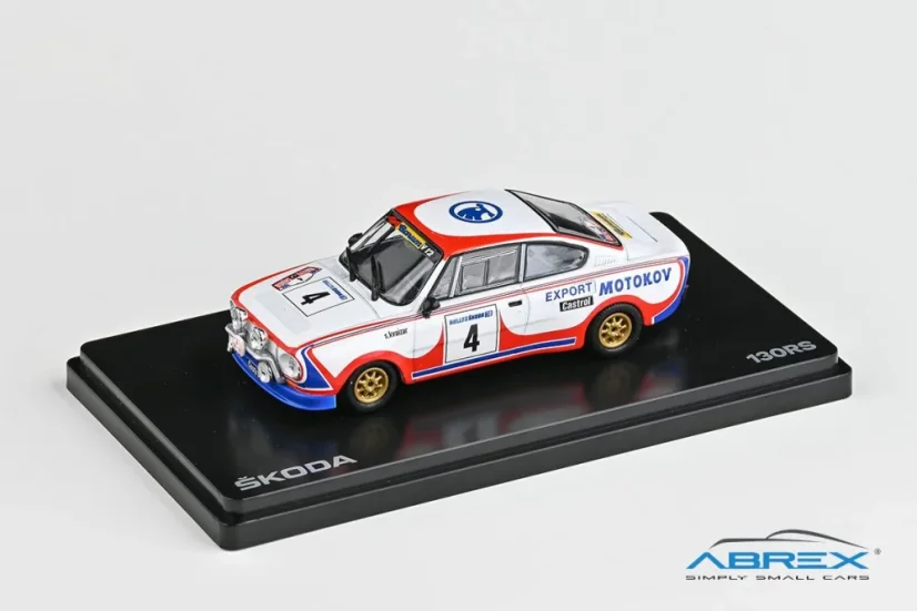 Model Škoda 130 RS (1:43), Svatopluk Kvaizar #4 Rallye Bohemia 1978