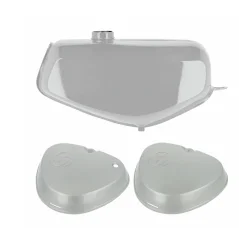 Fuel tank with square side covers (set), SILVER (MZA) – Simson S50, S51, S70 Electronic