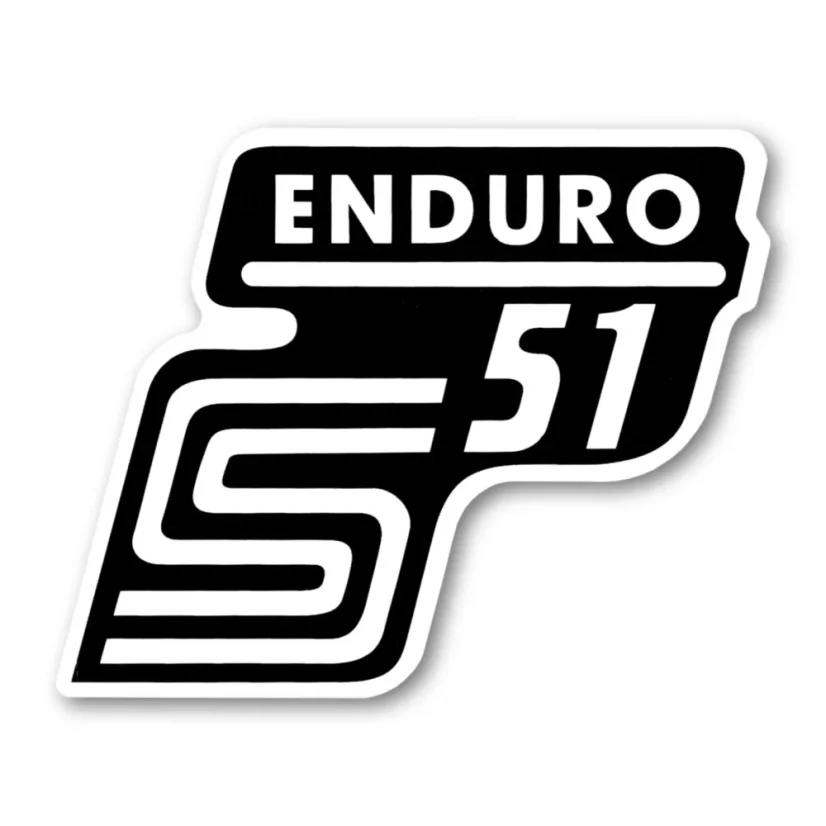 Nálepka schránky "ENDURO", BÍLÁ (MZA) - Simson S51