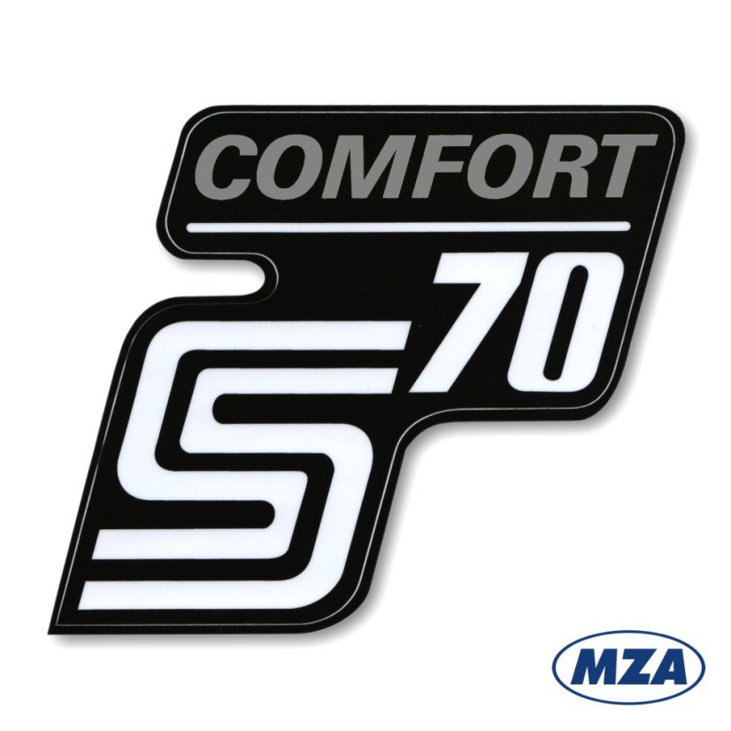 Nálepka schránky "COMFORT", STŘÍBRNÁ (MZA) - Simson S70