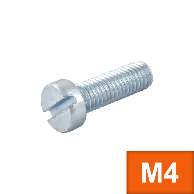 Šroub VH - drážka M4 x 8 (DIN 84) Zn