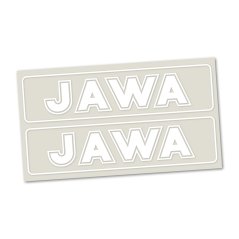 JAWA-Aufkleber (Schriftzug), WEISS "geschnitten" (2 Stk.)