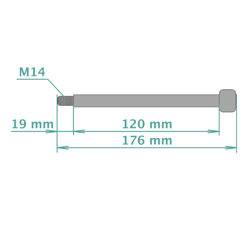 Wheel axis (FRONT), ZINC - JAWA 350 634