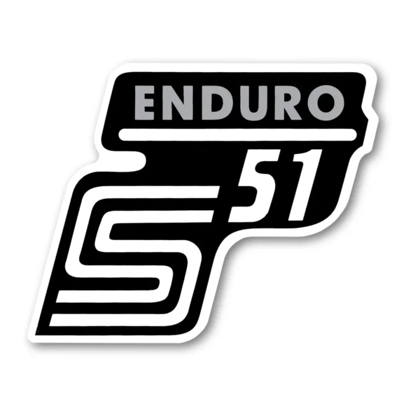 Nálepka schránky "ENDURO", STŘÍBRNÁ (MZA) - Simson S51