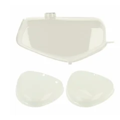 Fuel tank with rounded side covers (set), ALABASTER WHITE (MZA) – Simson S51, S70 Enduro