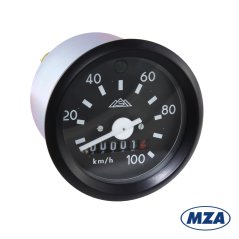 Speedometer with indicator (100km/h), BLACK FRAME (MZA) - Simson S51, S53, S70