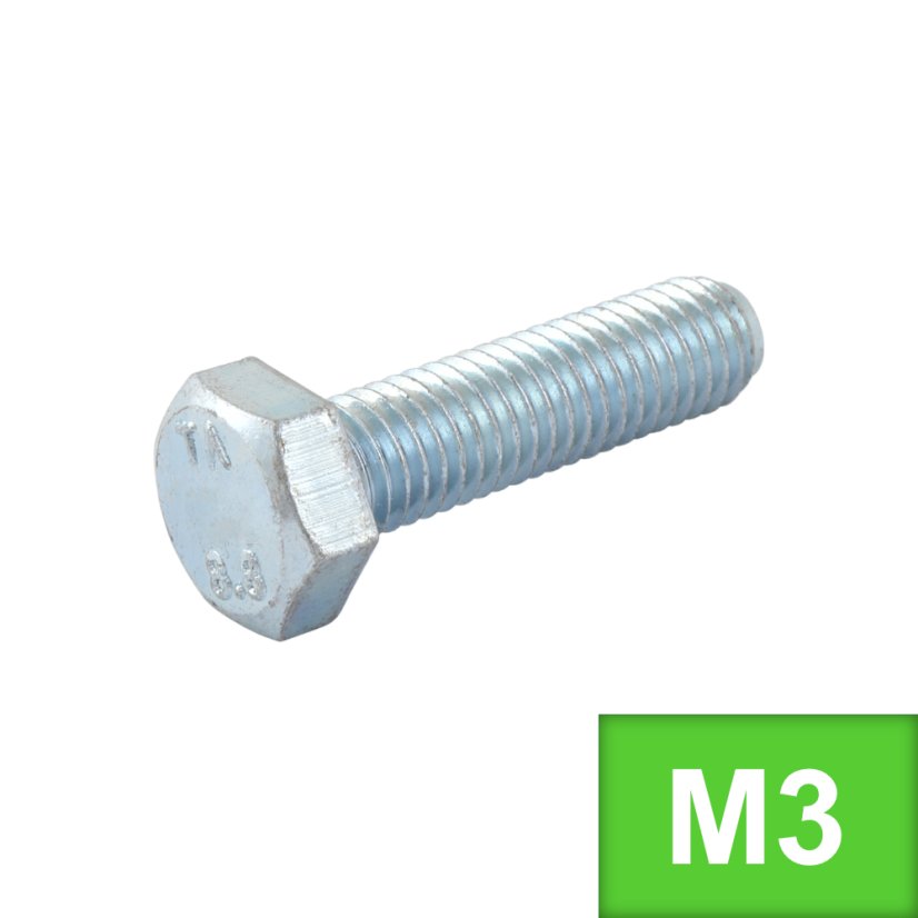 Šroub šestihranný M3 x 6 (DIN 933) Zn