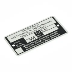IFA identification plate, printed (MZA) – Simson S51 (up to model year 1990)