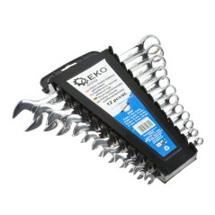 Očkoploché klíče v pouzdře, LEŠTĚNÉ 6-22mm (sada 12ks)