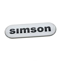 Nálepka SIMSON (3D GEL), STŘÍBRNÁ (88 × 28 mm)