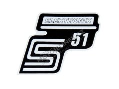 Aufkleber des ELEKTRONIK-Fachs, WEISS - Simson S51