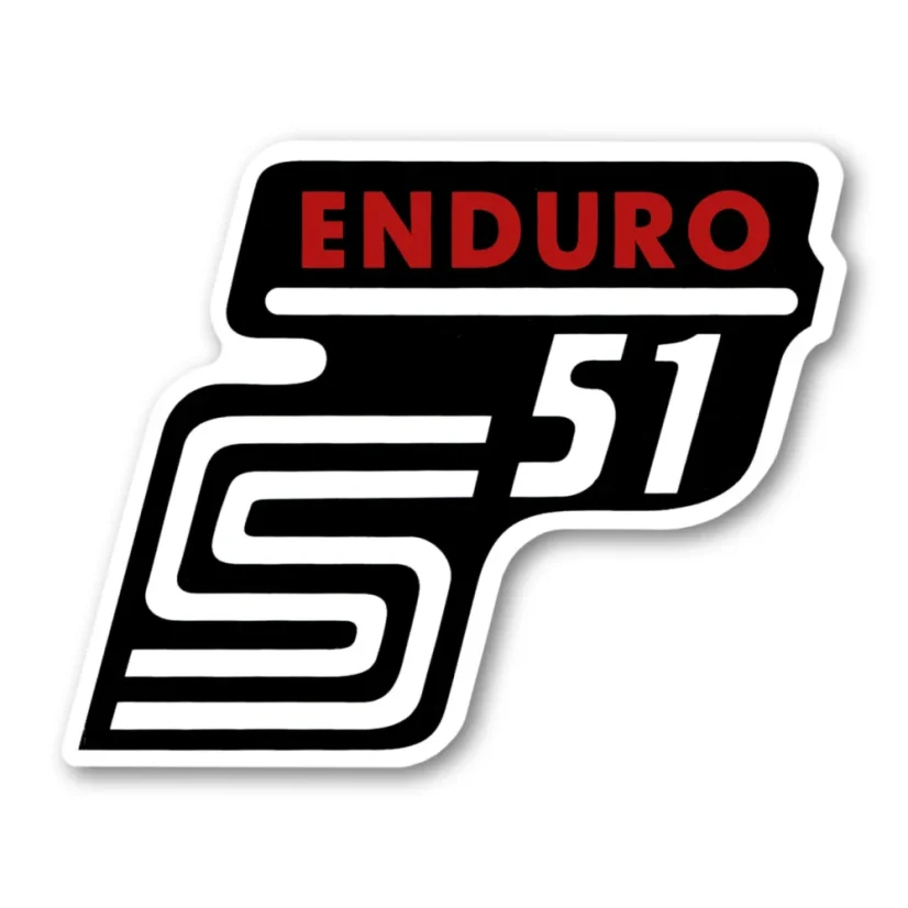 Nálepka schránky "ENDURO", ČERVENÁ (MZA) - Simson S51