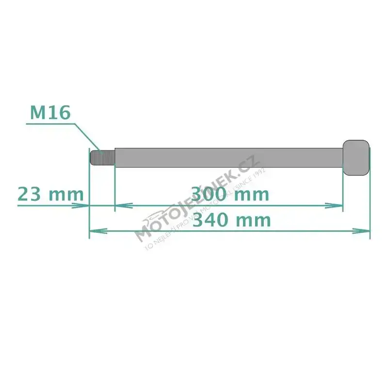 Wheel axis (FRONT), ZINC - JAWA 250/350 Pérák