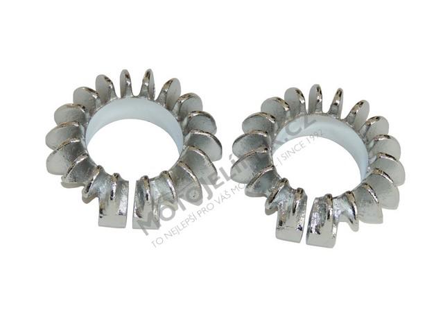 Sleeves of exhaust elbows L+R, SILVER - ČZ 125 B,T