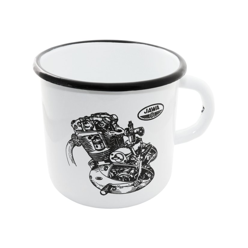 RETRO Blechbecher (400 ml) - Motor JAWA 500 OHC