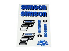 Aufklebersatz S51 ENDURO (IFA), BLAU - Simson S51