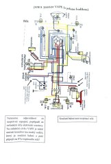 Elektroinstalace (VAPE) 12V - JAWA 350 634 (s jedním budíkem)