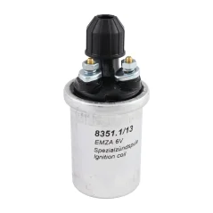 Ignition coil 6V/12V (contactless) EMZA 8351.1/13, short (MZA) - Simson