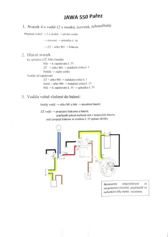 Wireharness - JAWA 50 550