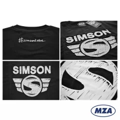 T-Shirt (Motiv Simson), 100 % Baumwolle, schwarz (MZA) – Simson
