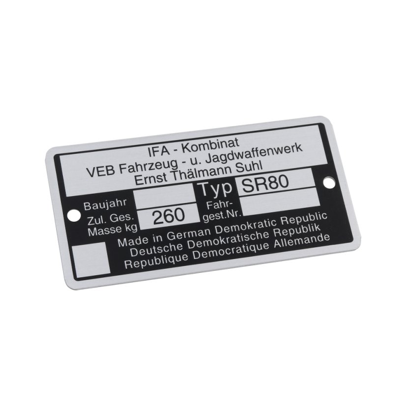 Štítek rámu (tištěný) - Simson SR50