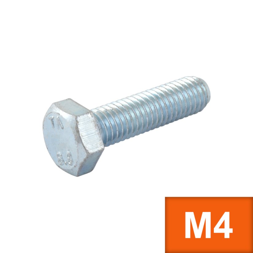 Šroub šestihranný M4 x 20 (DIN 933) Zn