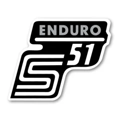 Decal side cover "ENDURO", SILVER (MZA) - Simson S51