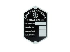 Typenschild, GEDRUCKT (STRAKONICE) - ČZ 125/150 B,T,C