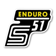 Decal side cover "ENDURO", YELLOW (MZA) - Simson S51