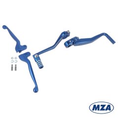 Sada řadící + startovací páky a páček řídítek, MODRÁ (MZA) - Simson Enduro 