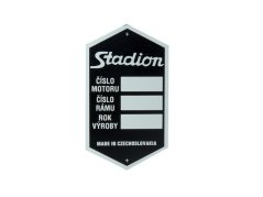 Štítek typový, ČERNÝ - Stadion