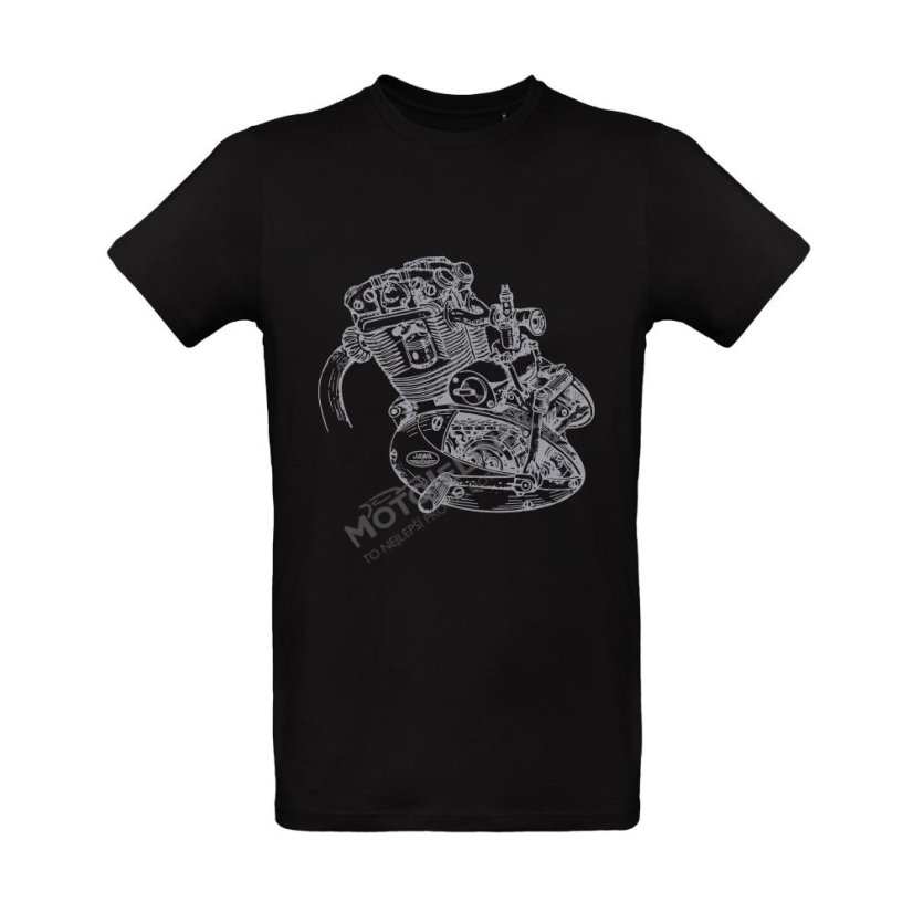 T-Shirt (L), Schwarz - Motor JAWA 500 OHC