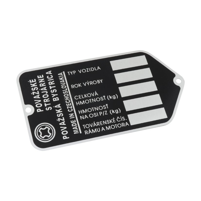 Rahmenplakette (gedruckt), POVAŽSKÉ STROJÁRNE - Babetta