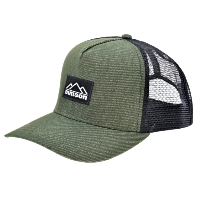 Trucker cap (curved brim), olive green - SIMSON logo