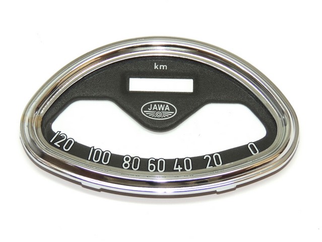 Glas + Tachometerrahmen JAWA 120 km/h - Panelka