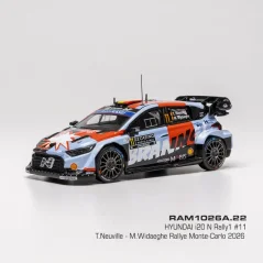 Hyundai i20 N Rally1, Rallye Monte Carlo, 2026, #11, T.Neuville/M.Wydaeghe, 1:43 IXO RAM1026A