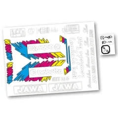 Sticker set, retro colour edition (white, blue, pink, yellow) – Babetta 210 Lux