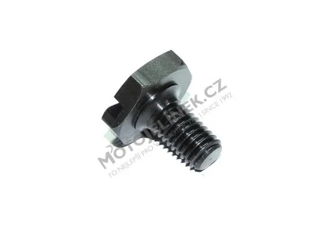 Screw of sprocket wheel with groove, BLACK - ČZ 125 B,T