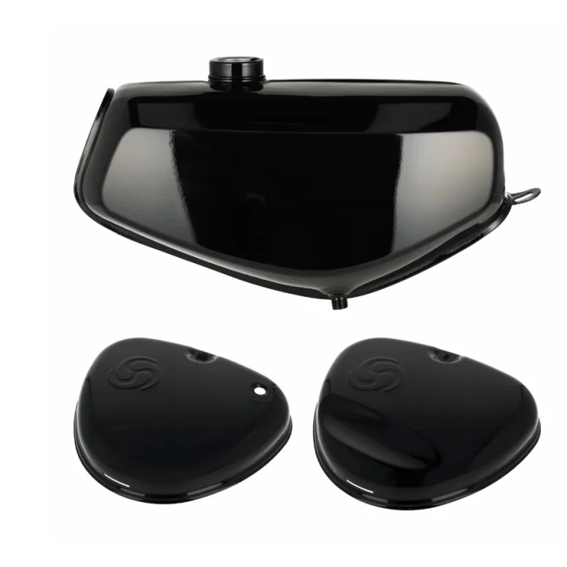 Kraftstofftank mit abgerundeten Seitendeckeln (Satz), SCHWARZ (MZA) – Simson S51, S70 Enduro