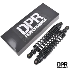Zadné tlmiče 360 mm, nastaviteľné, ČIERNE, sada 2 ks (DPR PERFORMANCE) – Simson
